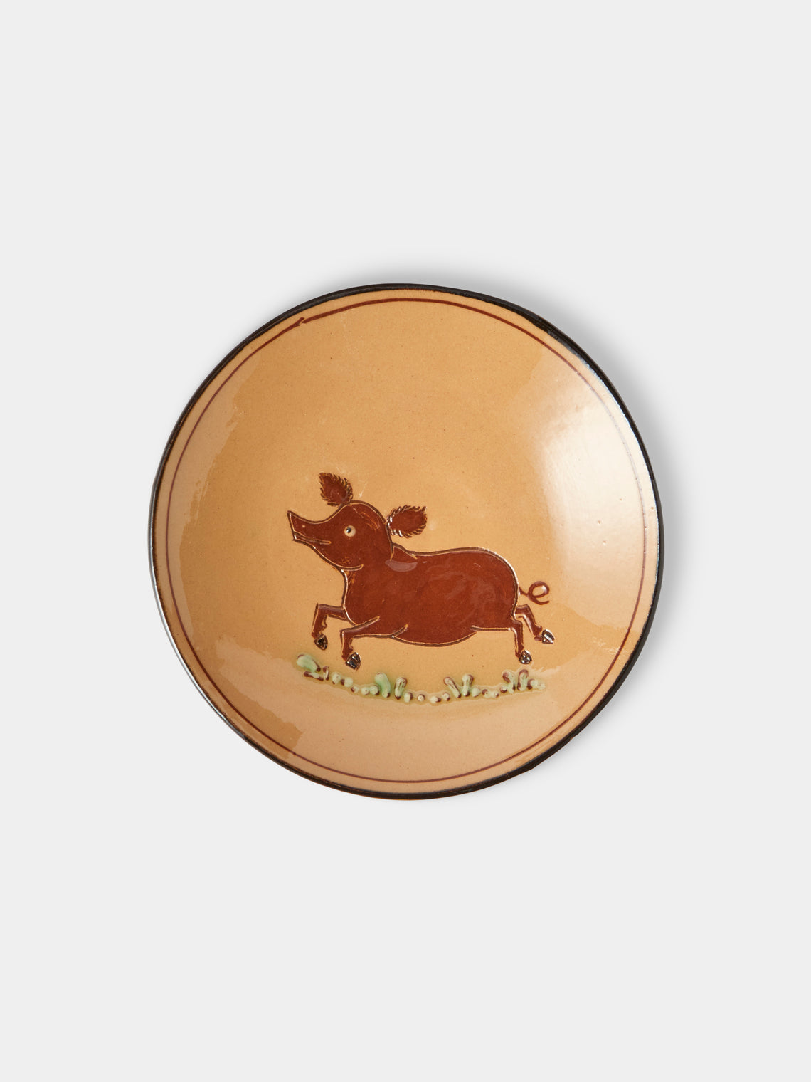 Poterie d’Évires - Animals Hand-Painted Ceramic Plates – 5.5in/14cm (Set of 4) - Cream - ABASK