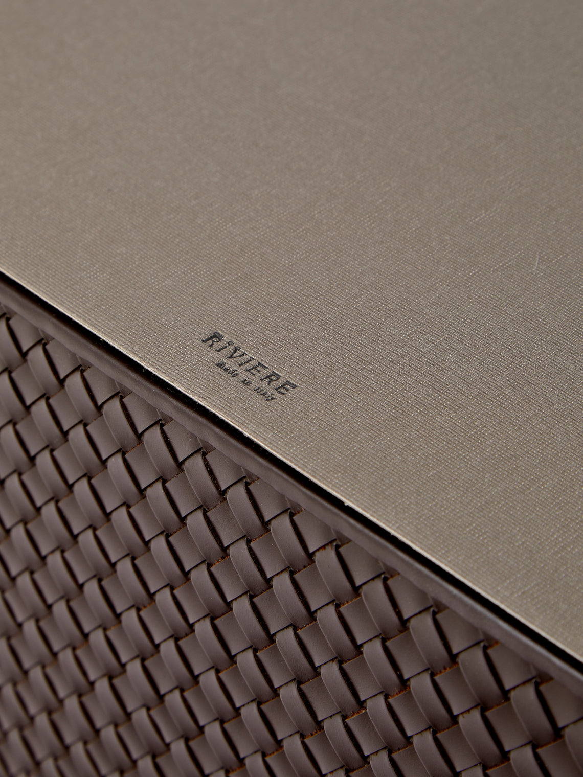 Riviere - Emy Woven Leather Magazine Holder - Brown - ABASK