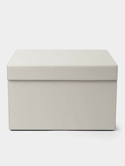 Giobagnara - Parma Leather Medium Closet Box - Cream - ABASK - 