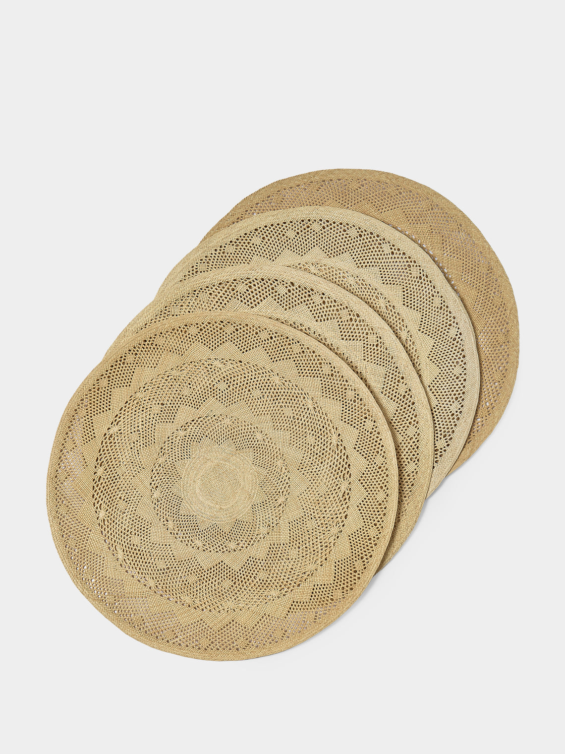 CasaLatina - | Set of 4 | Palm Lace Handwoven Iraca Palm Placemats - Beige - ABASK
