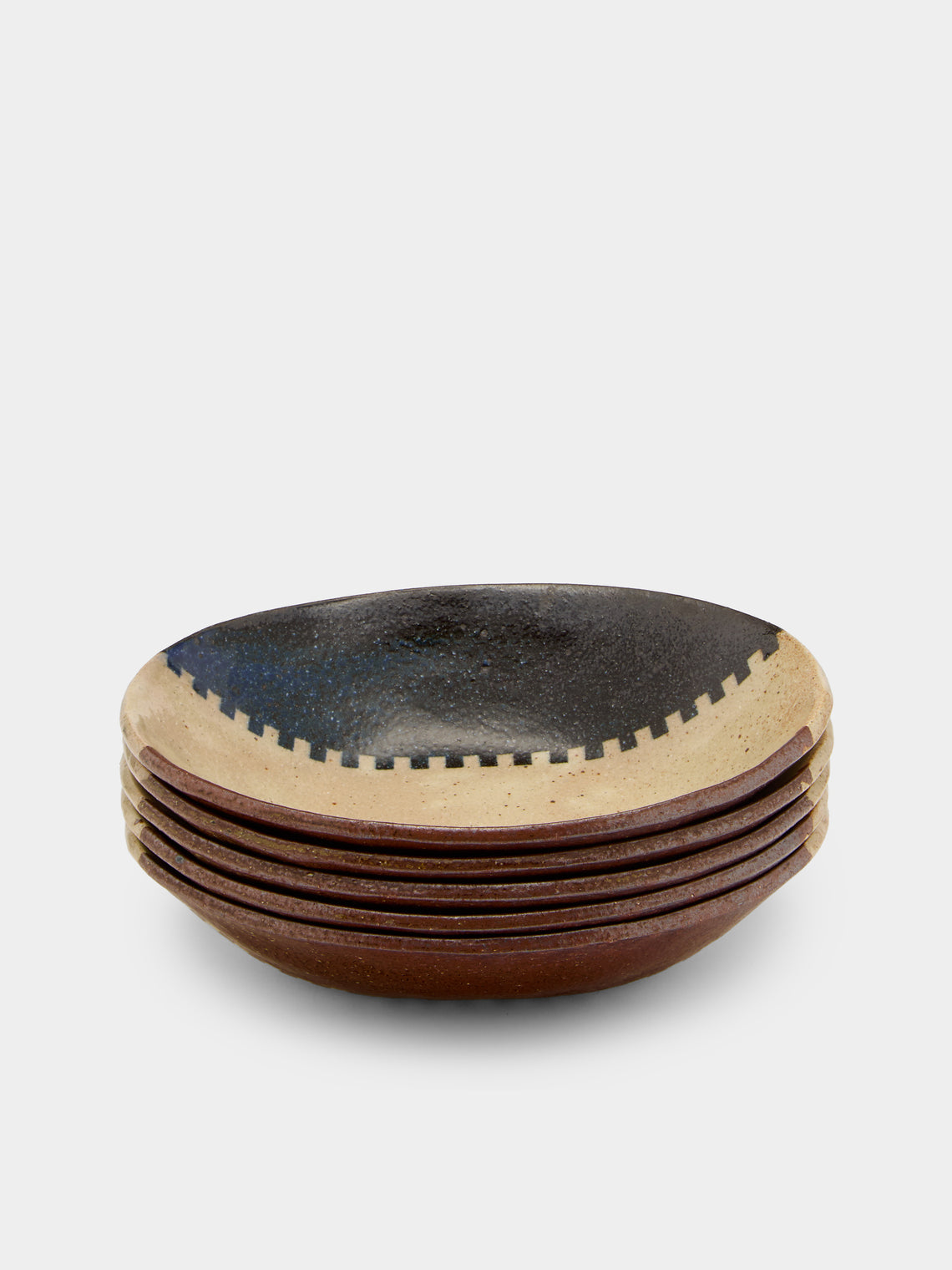 Makidani-gama - No. 1 Nerikomi Ceramic Medium Oval Bowls (Set of 5) - Multiple - ABASK