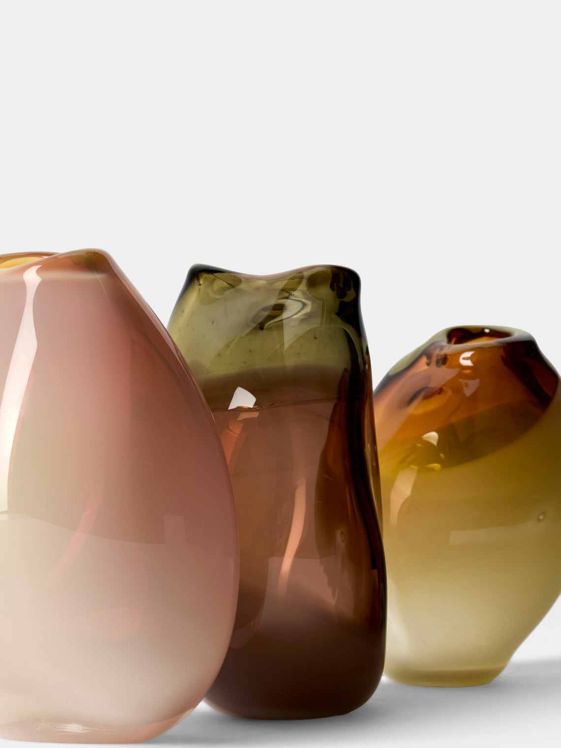 Michele Oberdieck - Hand-Blown Glass Vases – 4.5in/12cm (Set of 3) - Orange - ABASK