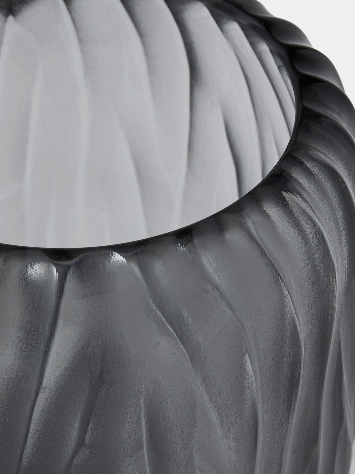 Micheluzzi Glass - Rullo Acciaio Alghe Hand-Blown Murano Glass Vase (4.5in/11.5cm) - Gray - ABASK