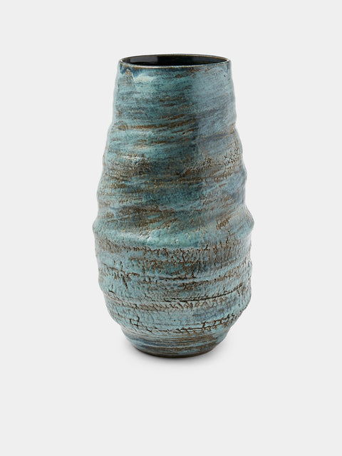 Peter Speliopoulos Projects - Hand-Thrown Stoneware Vase (12in/30.5cm) - Blue - ABASK - 