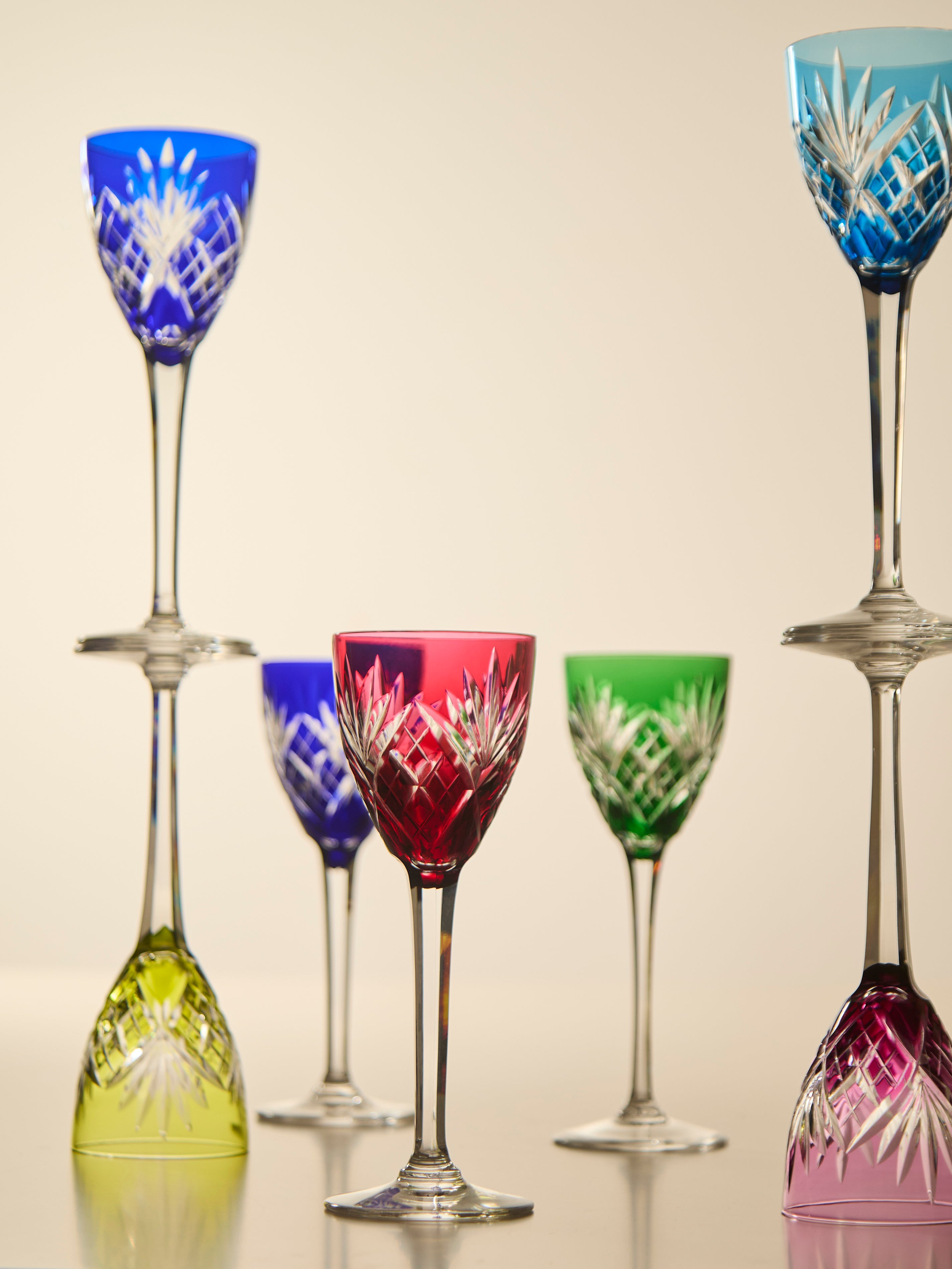 1950s Saint Louis Chantilly Crystal Wine Glasses (Set of 8)