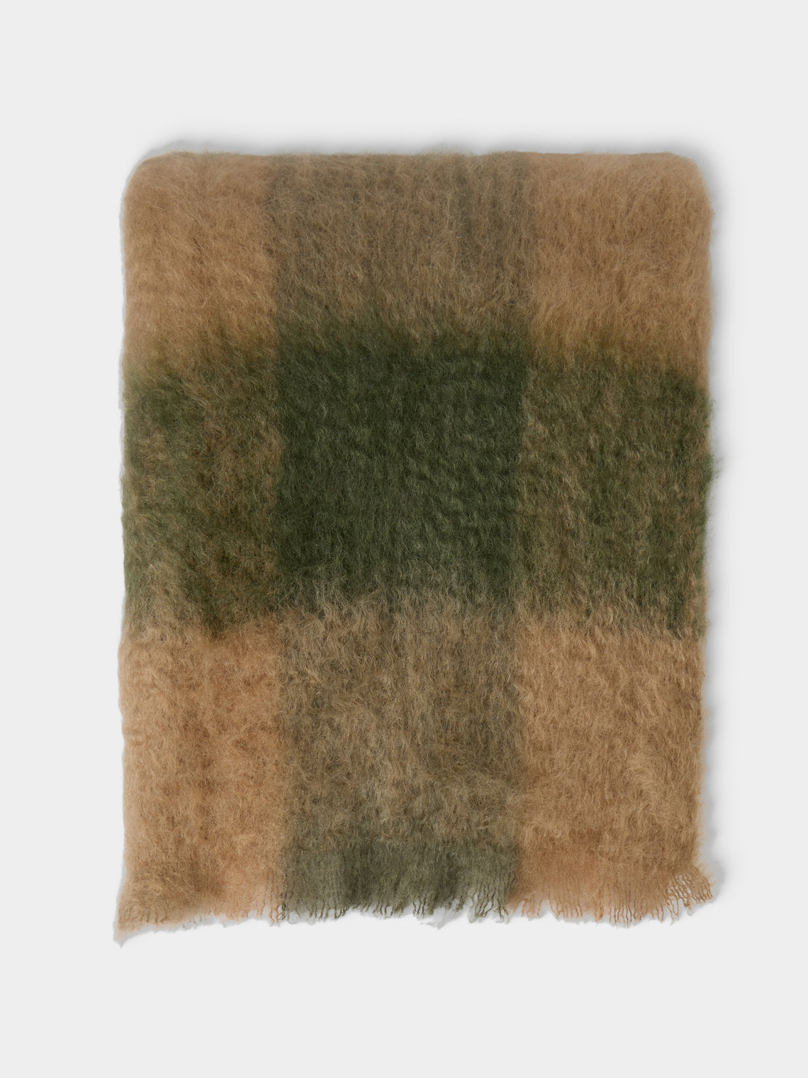 The Wren - Arbor Handwoven Mohair and Wool Throw (76.5in/1.95m) - Green - ABASK