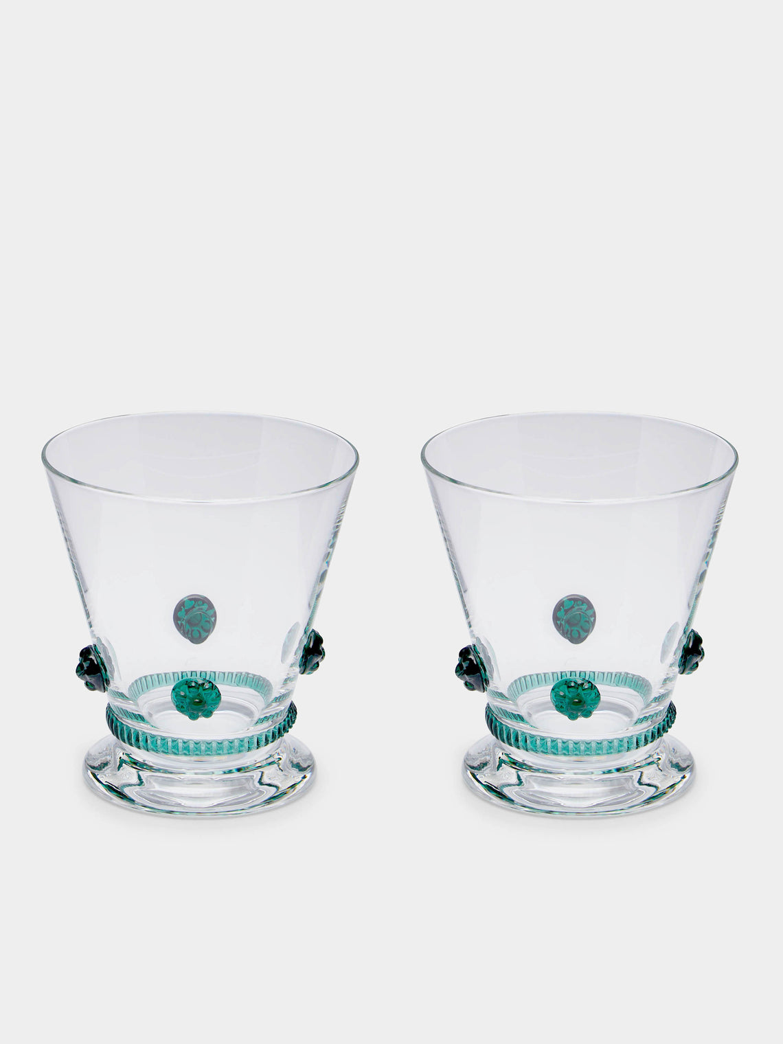 Theresienthal - Bacchus Hand-Blown Crystal Small Wine Glass (Set of 2) - Green - ABASK