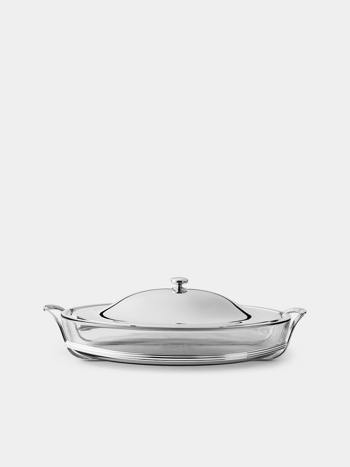 Greggio - Silver-Plated Pyrex Oval Lidded Dish - Silver - ABASK - 
