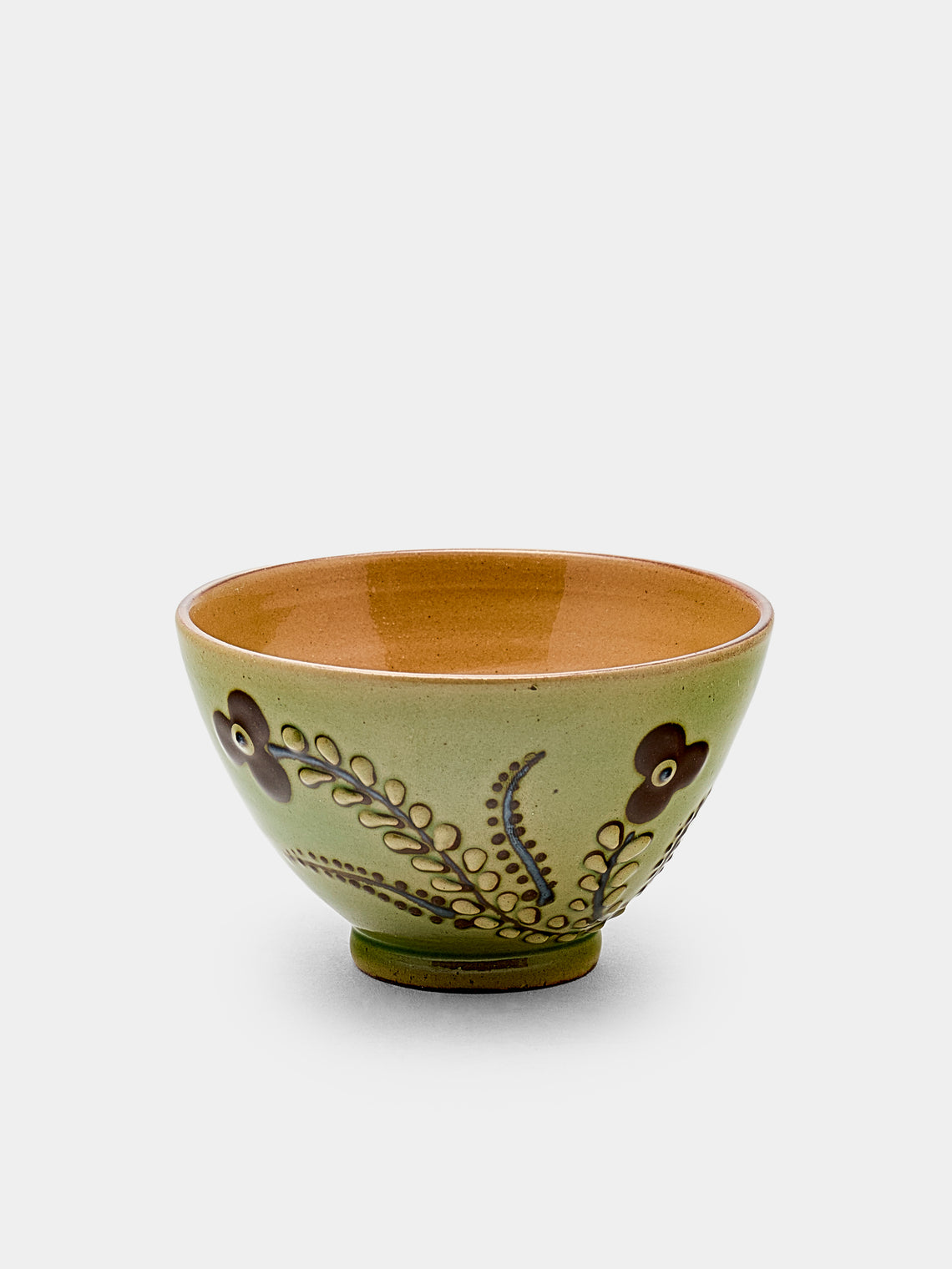 Poterie d’Évires - Flowers Hand-Painted Ceramic Petit Bowls (Set of 6) - Green - ABASK