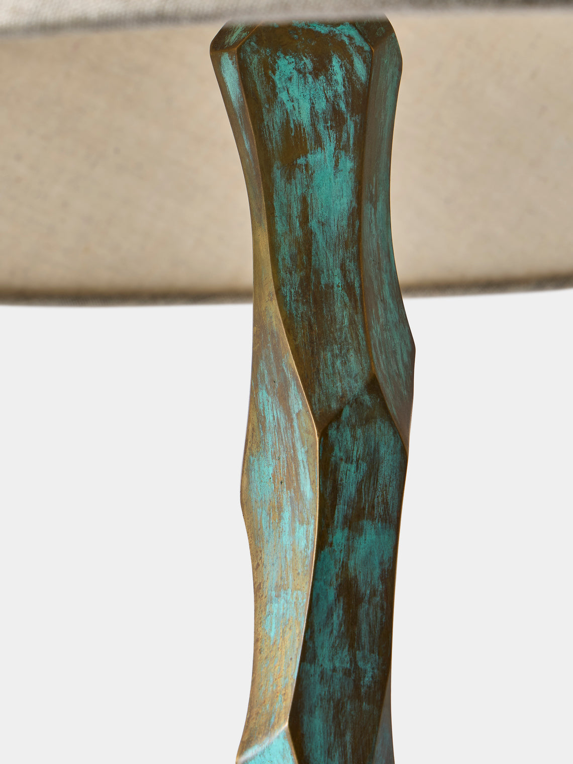 Viya - Leh Brass and Linen Table Lamp - Blue - ABASK