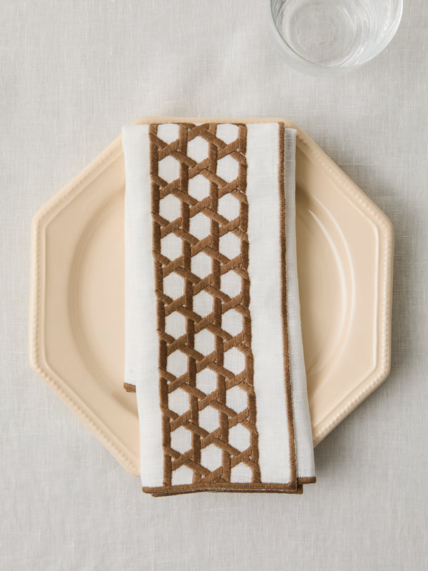 Borgo delle Tovaglie - Penelope Embroidered Linen Napkins (Set of 4) - White - ABASK