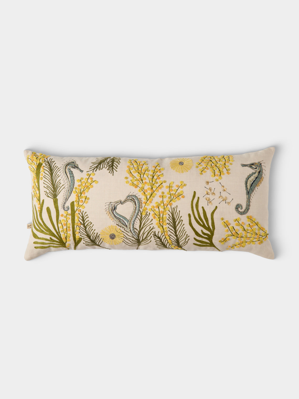 Bokja - Mimosa Embroidered Linen Cushion (35.5in/90cm) - Multiple - ABASK - 