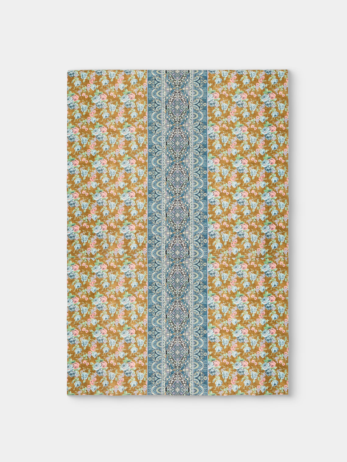 D'Ascoli - Marley Printed Linen Rectangular Tablecloth (110in/2.8m) - Multiple - ABASK