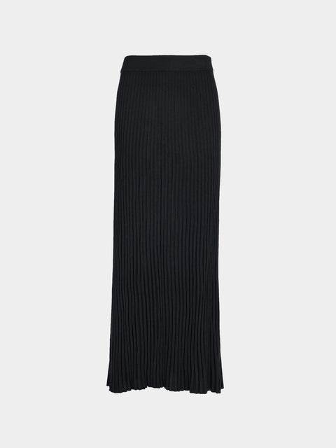 Arch4 - Isla Baby Goat Cashmere Long Skirt | Size: M - Black - ABASK - 