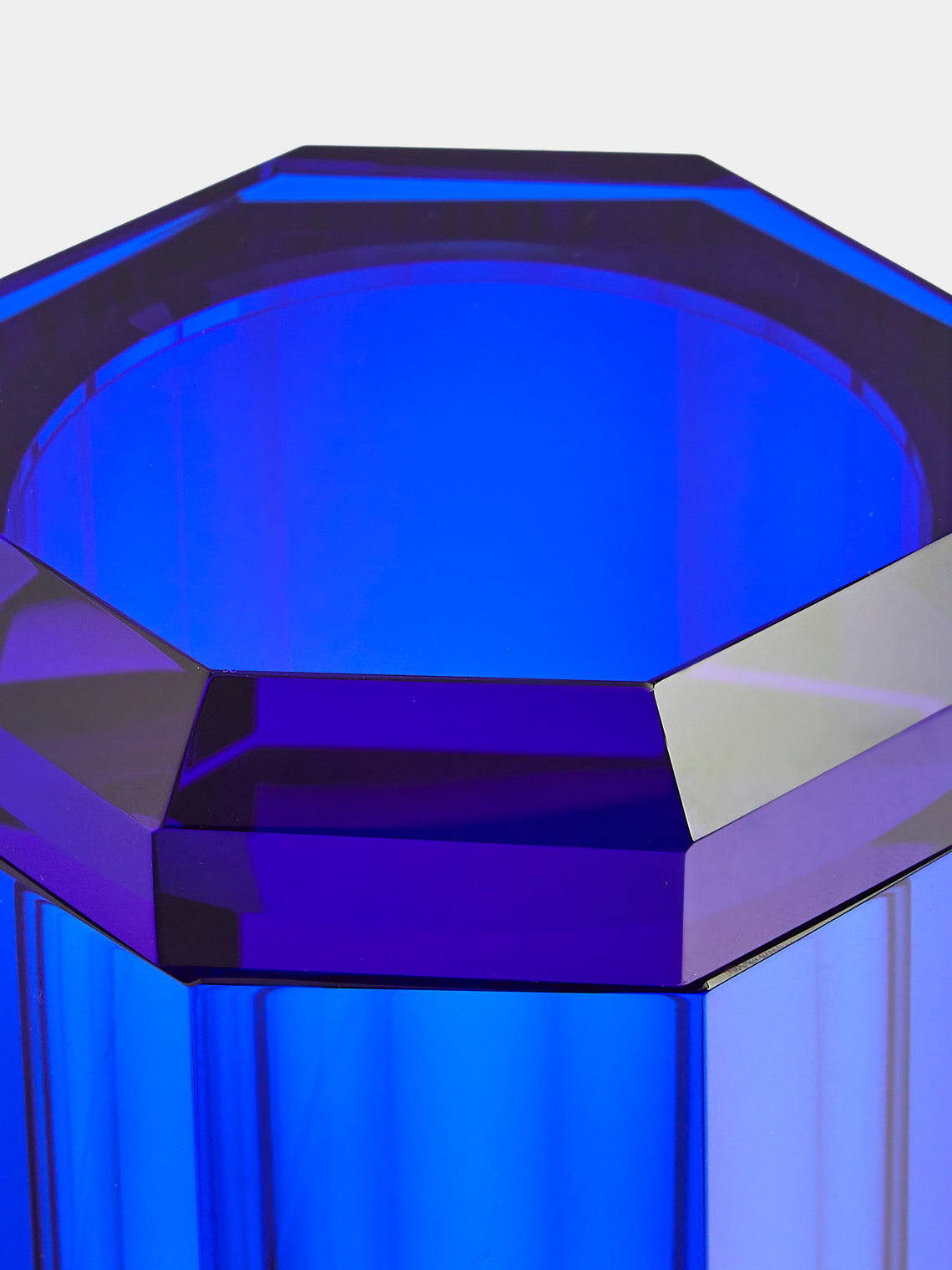 Decor Walther - Cut Crystal Lidded Jar - Blue - ABASK