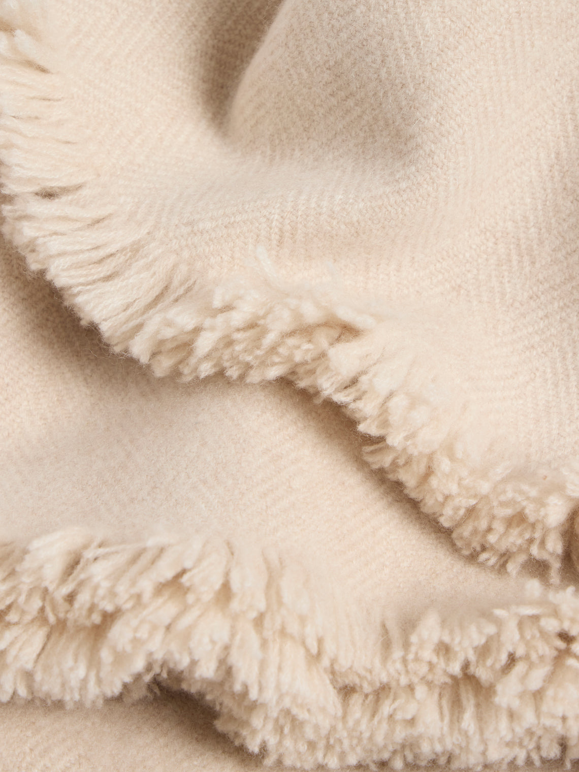 de Le Cuona - Herringbone Cashmere Throw (78.5in/2m) - Cream - ABASK
