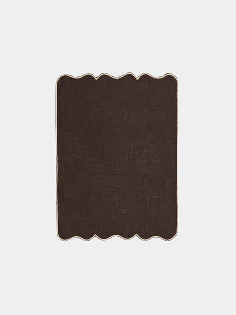 Los Encajeros - Valver Embroidered Linen Cocktail Napkins (Set of 6) -  - ABASK - 