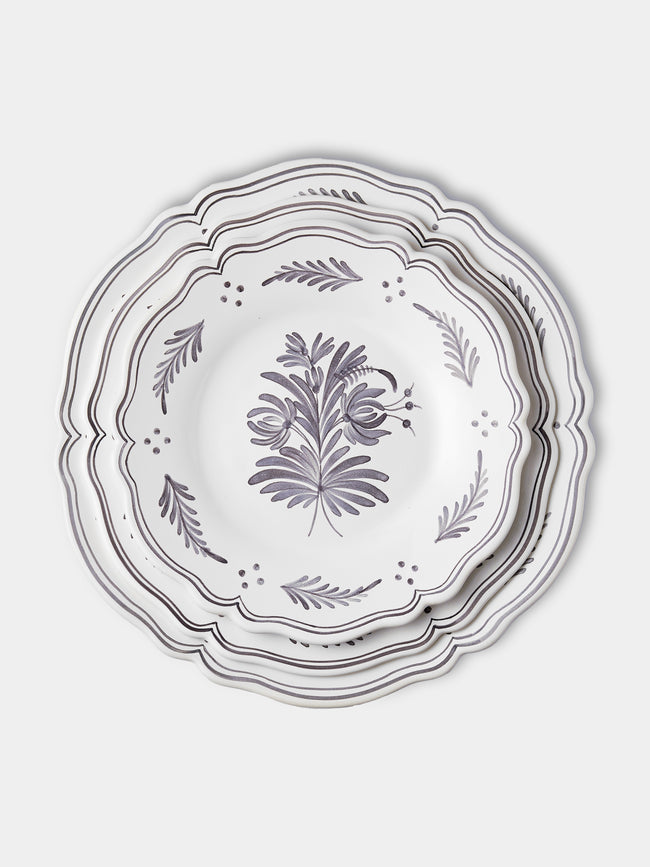 Bourg Joly Malicorne - Antique Fleurs Hand-Painted Ceramic Collection - White - ABASK - 