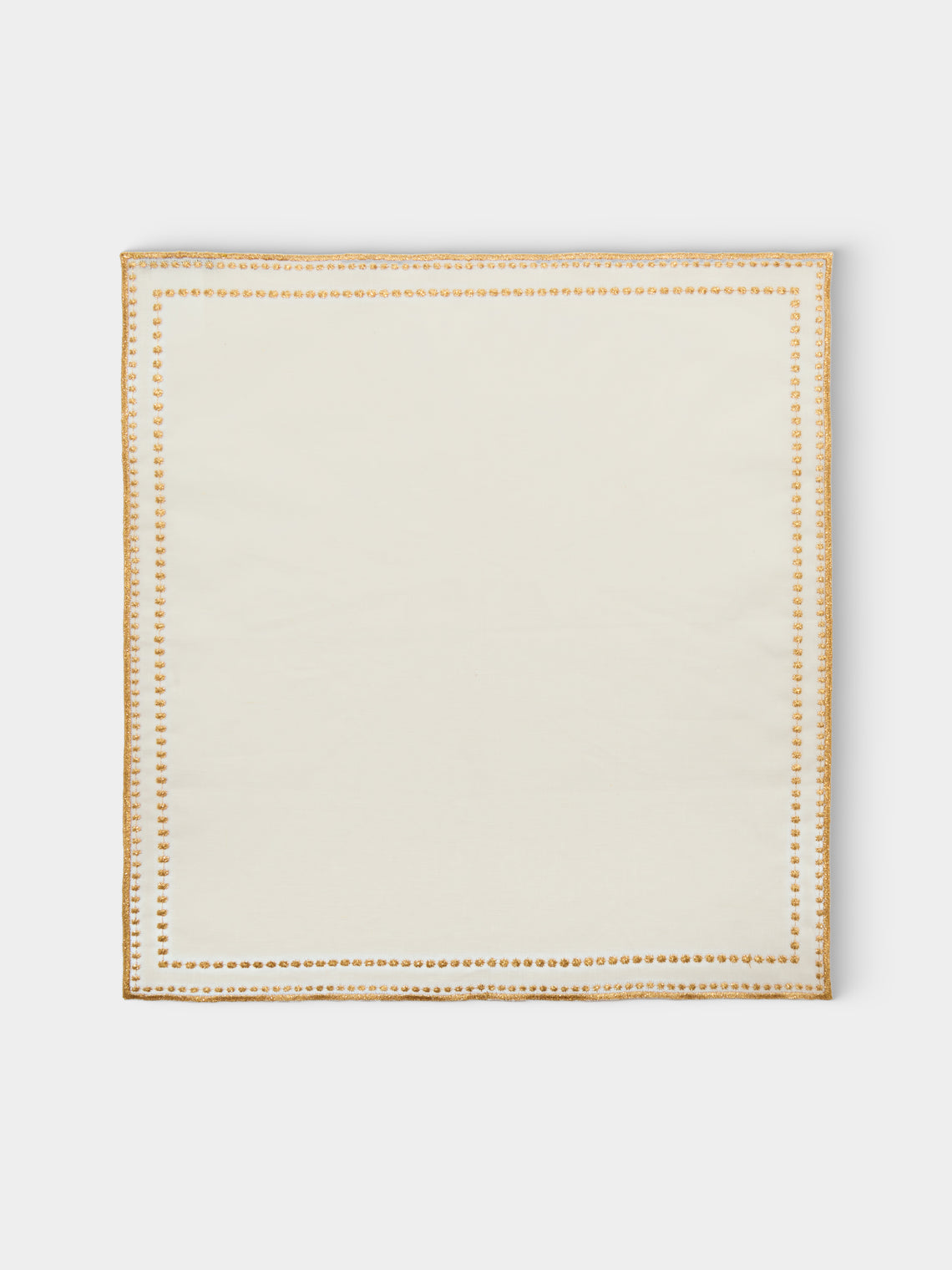 Borgo delle Tovaglie - Letizia Embroidered Linen Napkins (Set of 4) - Gold - ABASK