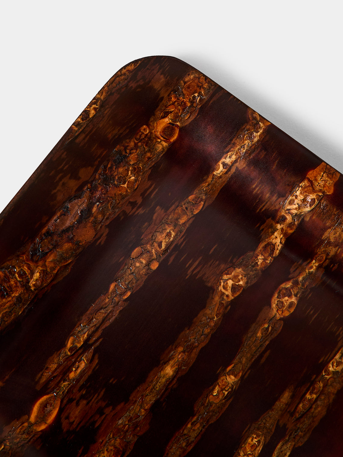 Denshiro - Polished Cherry Bark Tray (12in/30cm) - Brown - ABASK