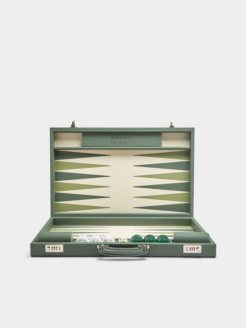 Geoffrey Parker - Leather and Acrylic Backgammon Set - Green - ABASK - 