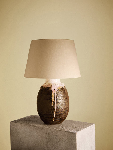 Peter Speliopoulos Projects - Hand-Glazed Stoneware Table Lamp - Gray - ABASK