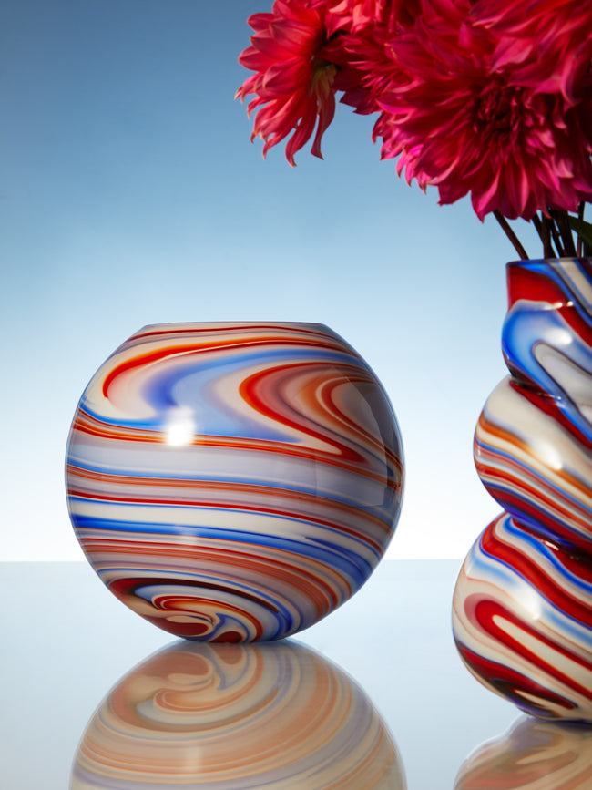 Carlo Moretti - Archive Revival Sphere Hand-Blown Marbled Murano Glass Vase -  - ABASK