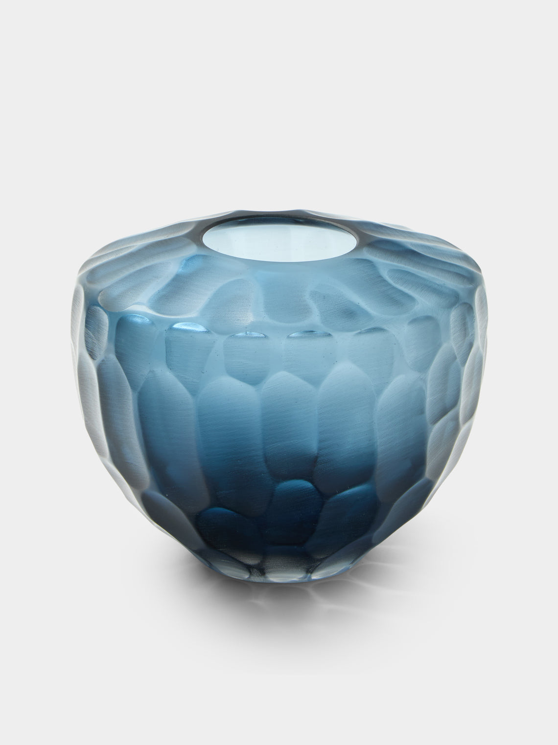 Micheluzzi Glass - Goccia Oceano Bamboo Hand-Blown Murano Glass Vase (6in/15cm) - Blue - ABASK - 