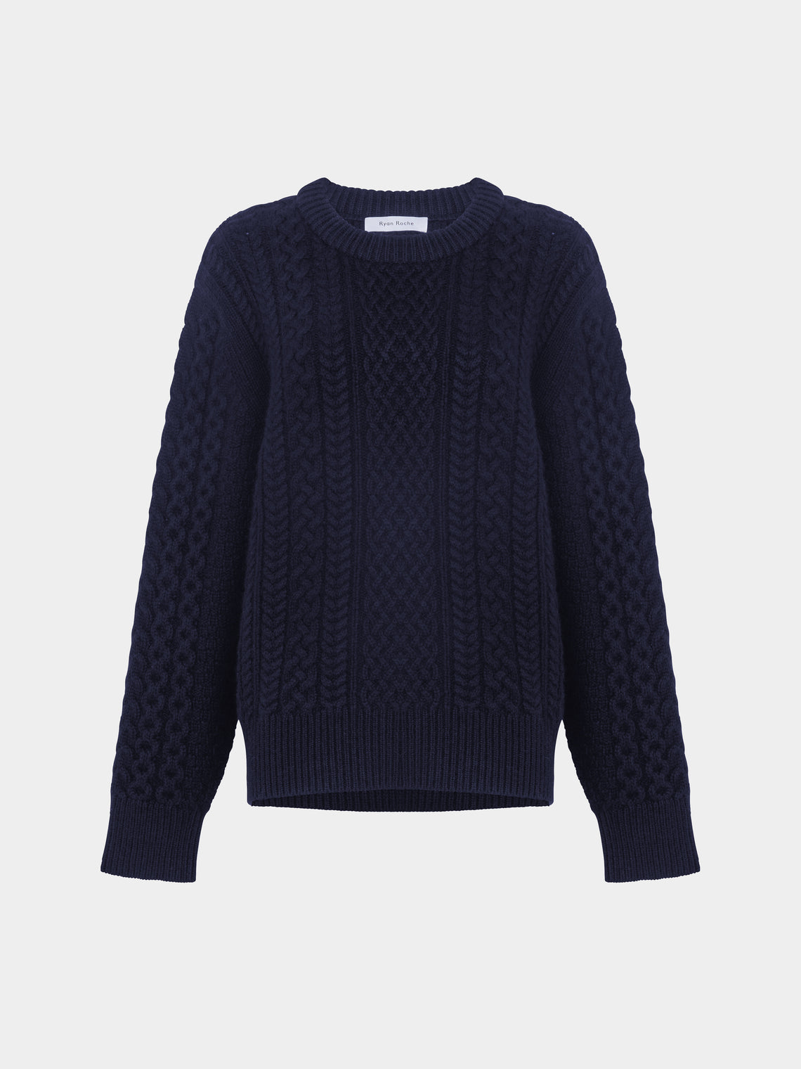 Ryan Roche - Cashmere Cable-Knit Crew-Neck Sweater | Size: L -  - ABASK - 