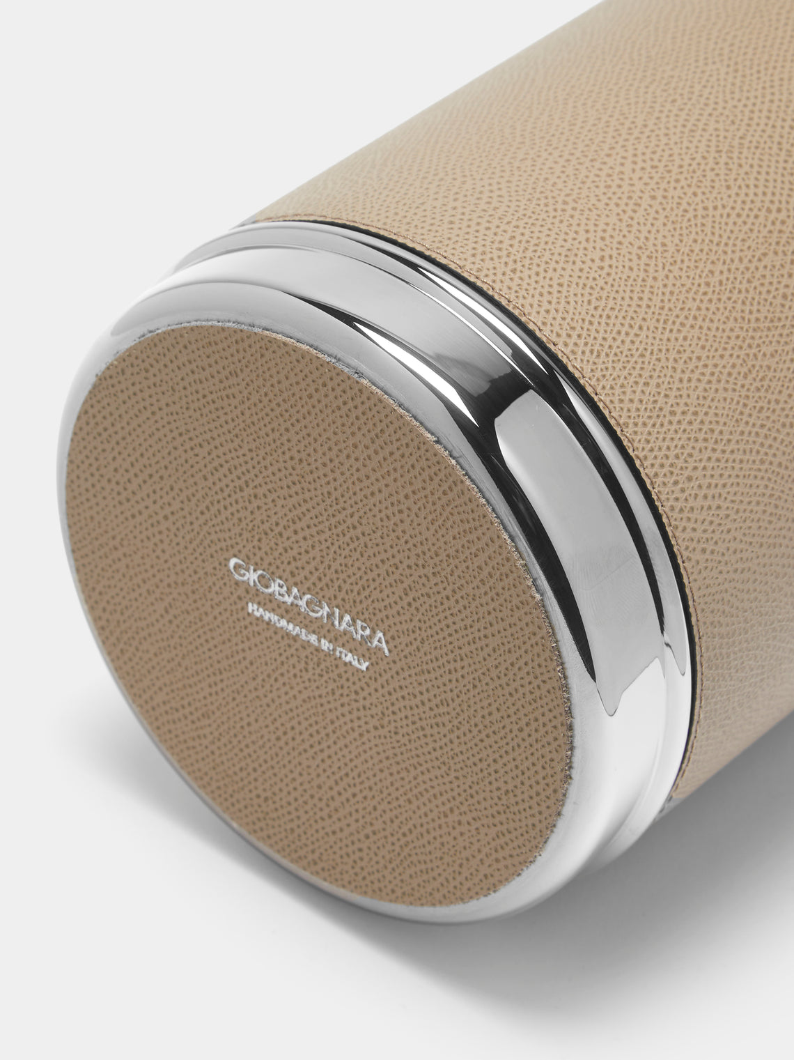 Giobagnara - Ocean Leather and Steel Bottle Cooler - Beige - ABASK