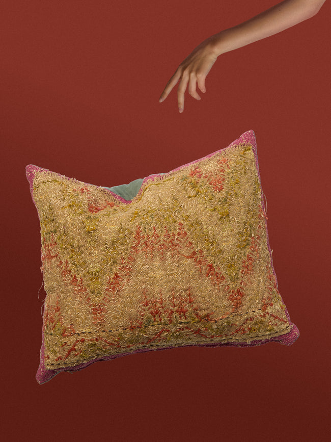 By Walid - 17th-Century Tapestry Damask Cushion (19.5in/50cm) - Multiple - ABASK