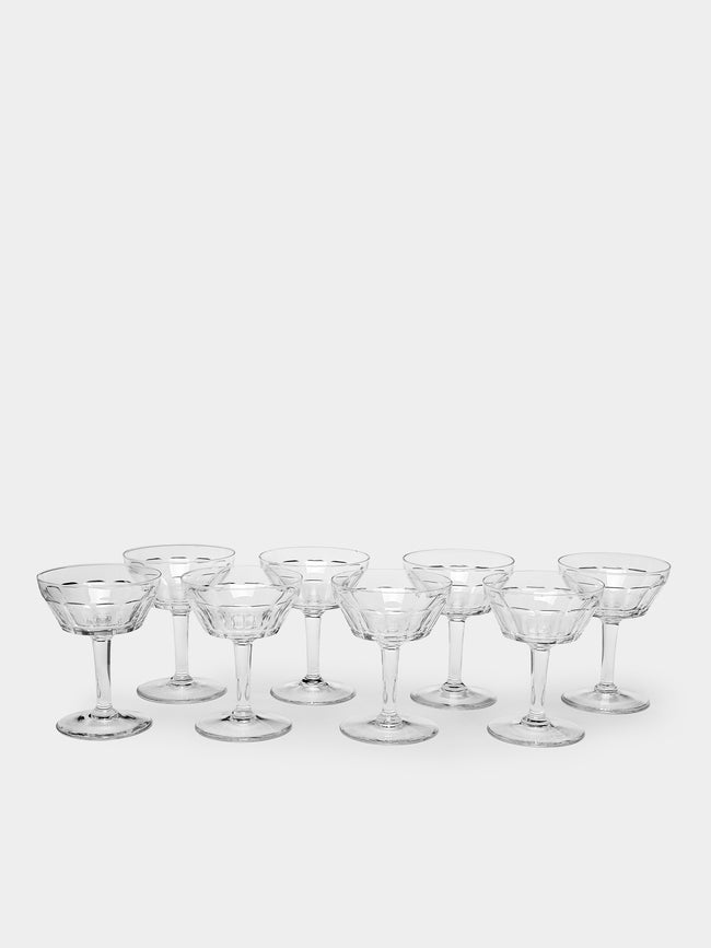 Antique and Vintage - 1950s Val Saint Lambert Cut Crystal Wine Goblets (Set of 8) -  - ABASK