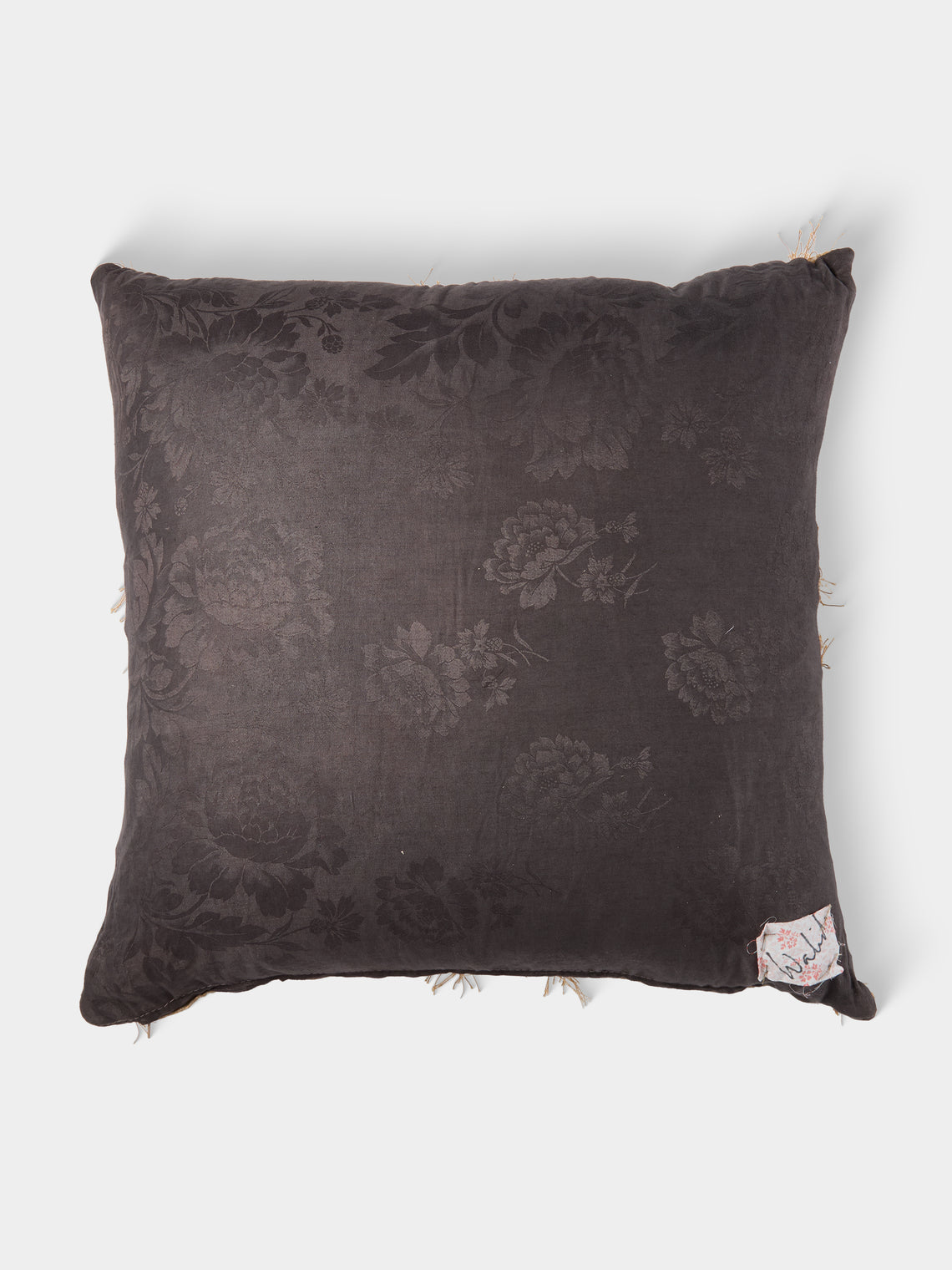 By Walid - 17th-Century Flemish Verdure Tapestry Linen Cushion (25.5in/65cm) - Multiple - ABASK