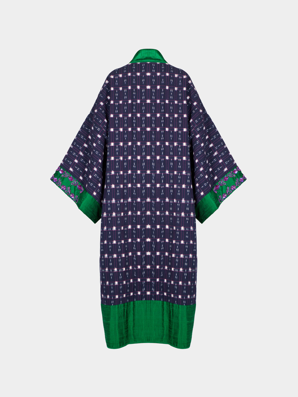 Nazzy Beglari - Hand-Loomed Ikat Cotton Reversible Chapan-Style Robe | One Size - Multiple - ABASK