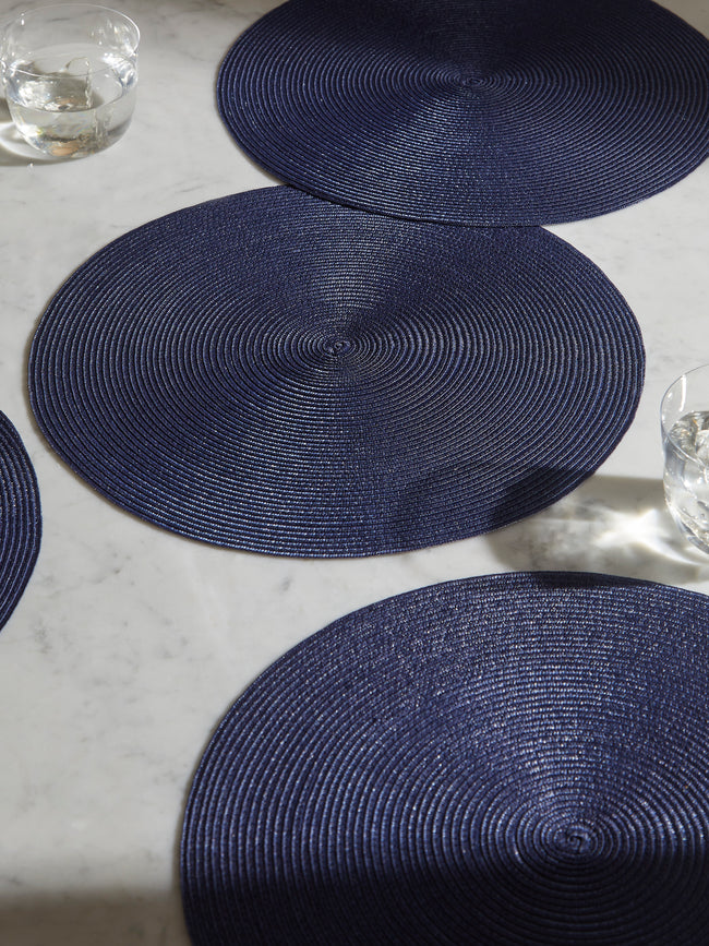 Pigment France - Trocadero TechStraw Round Placemats (Set of 4) - Navy - ABASK