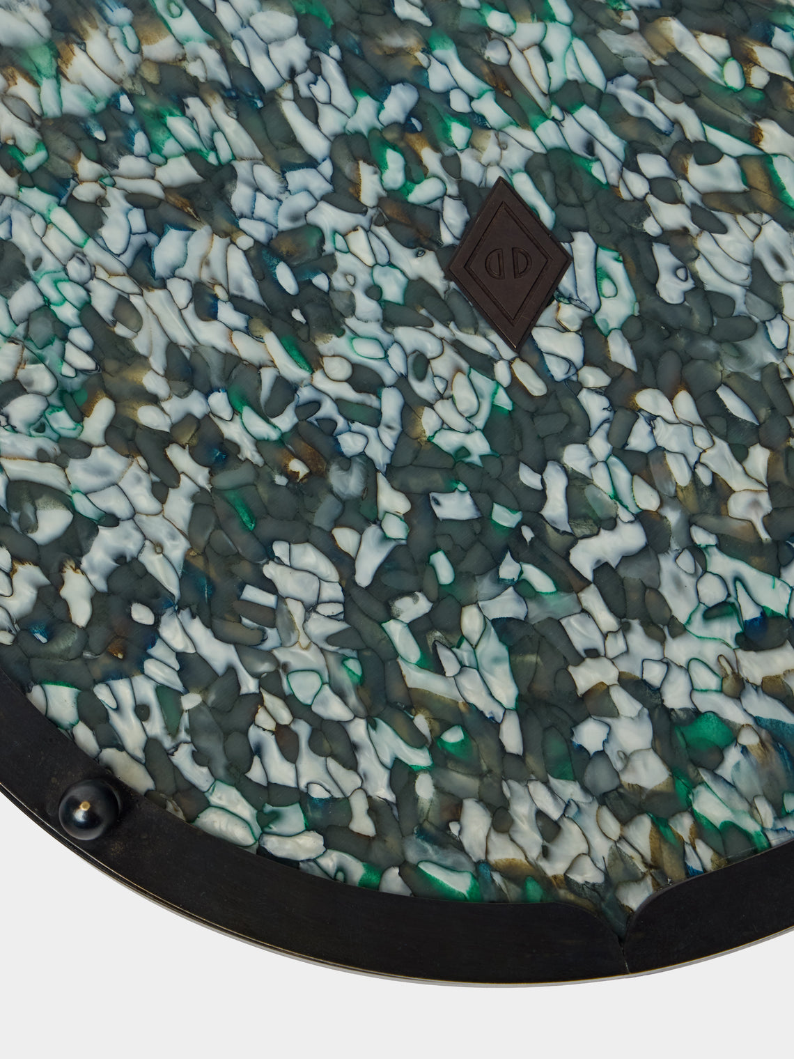 Droulers - Ondine Burnished Brass Tray (10in/25cm) - Blue - ABASK