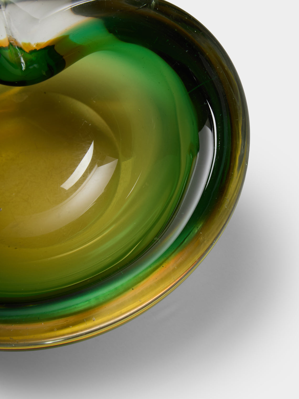 Antique and Vintage - 1970s Murano Glass Ashtray - Green - ABASK