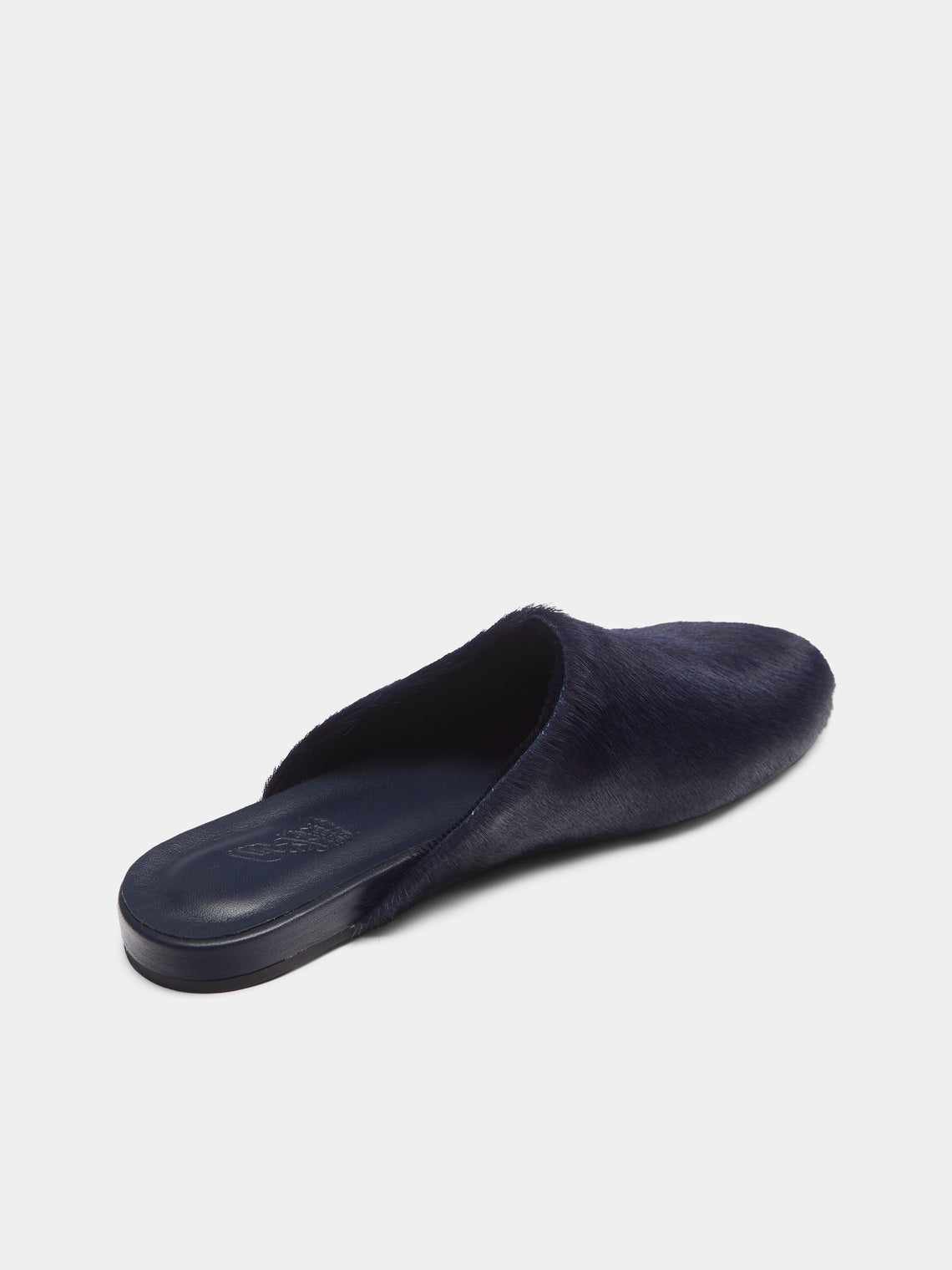 Ancient Greek Sandals - Pony Hair Slippers | Size: 40 - Navy - ABASK