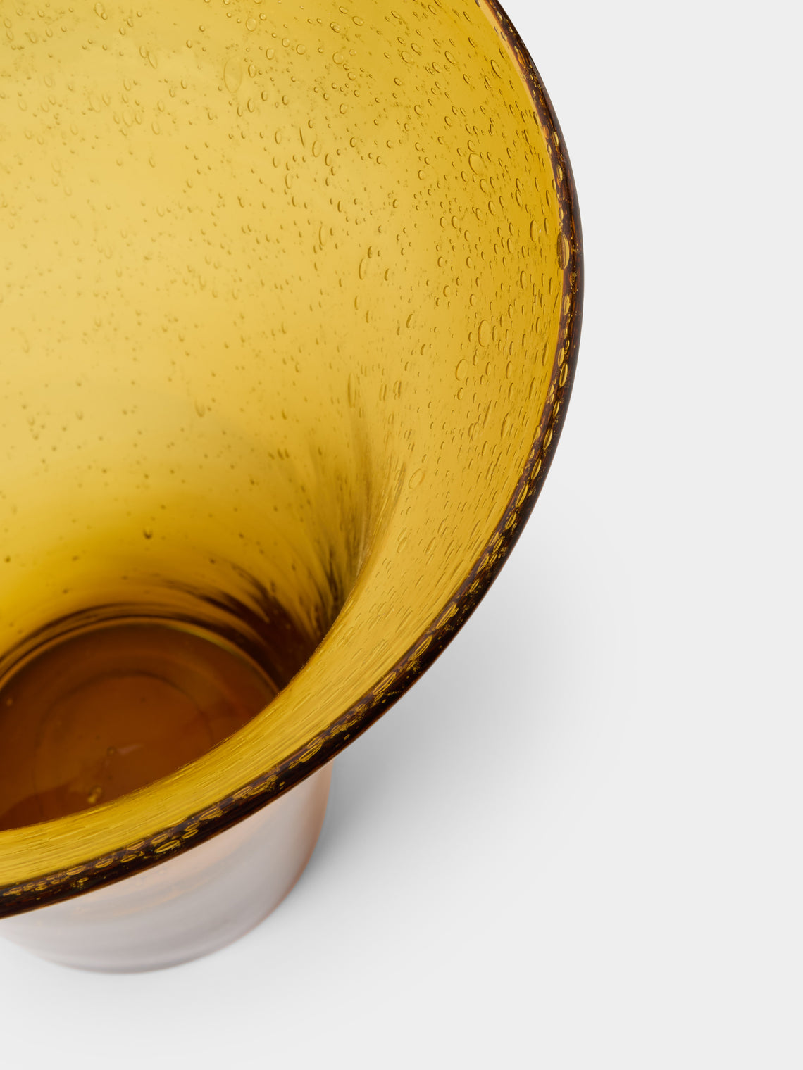 Antique and Vintage - 1970s Biot Glass Vase (14.5in/36.5cm) - Yellow - ABASK