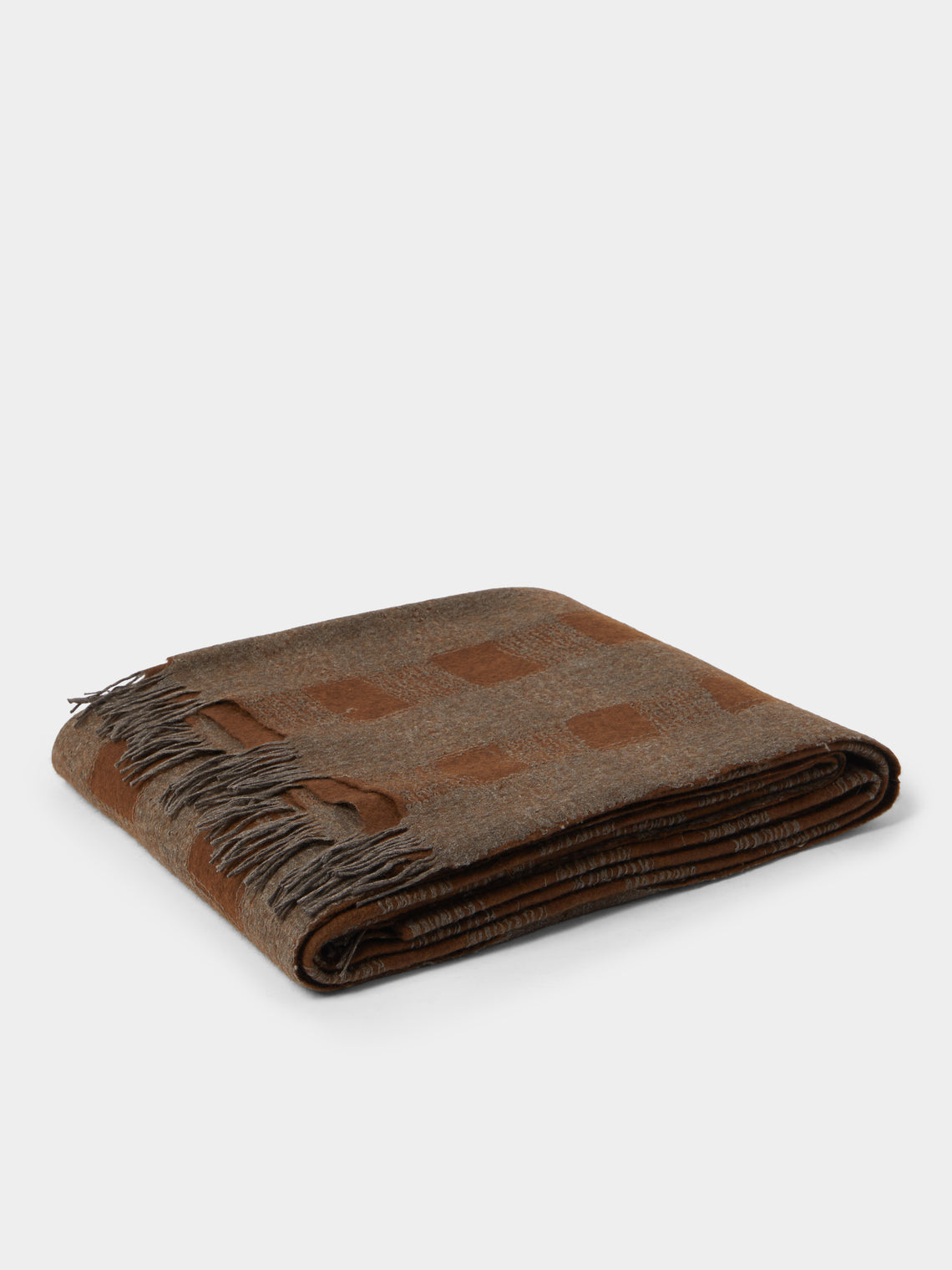 Norlha - Overfelt Husk Yak and Silk Throw (79in/2m) - Brown - ABASK