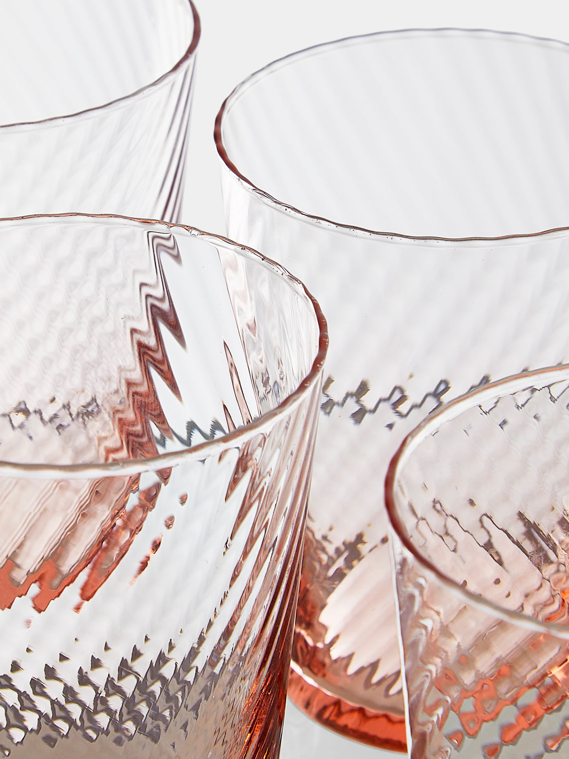 Mun Deluxe Brand Venezia - Torsé Hand-Blown Glass Highballs (Set of 6) - Pink - ABASK