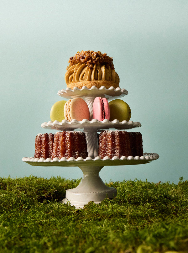 Astier de Villatte - Adélaïde Hand-Glazed Ceramic Three-Tier Cake Stand - White - ABASK