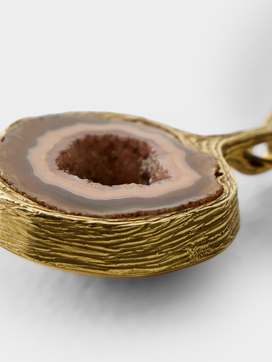 Mahnaz Collection - Vintage Bent Gabrielsen 18-Karat Gold and Agate Pendant Necklace - Gold - ABASK