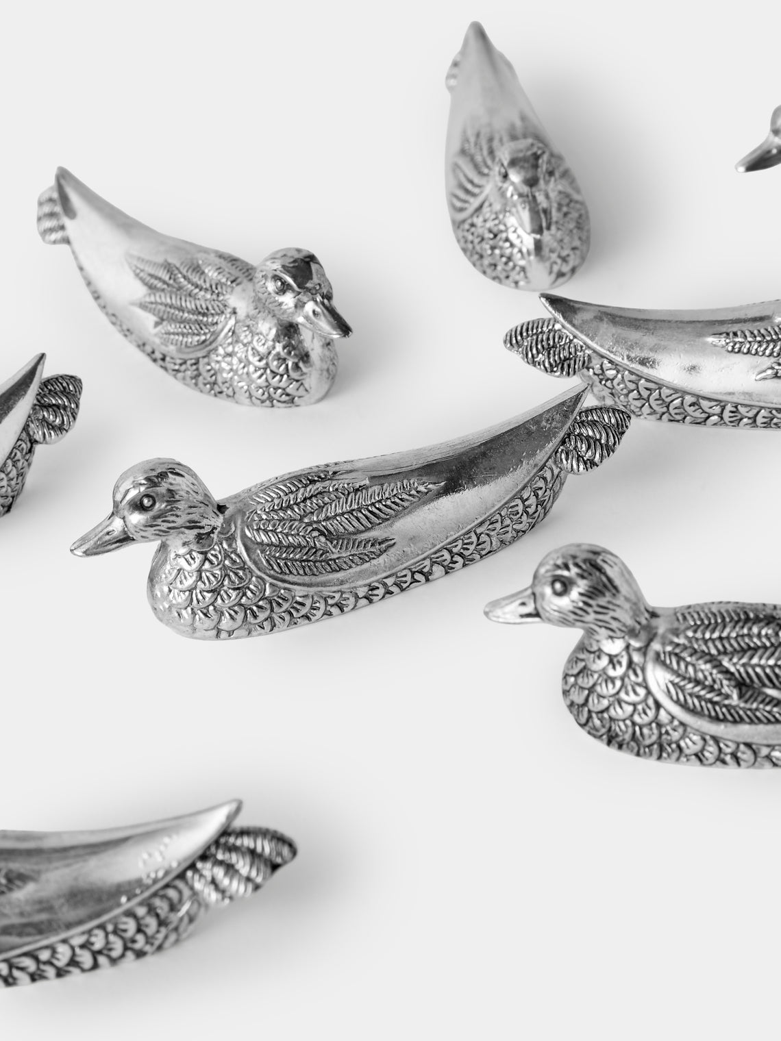 Antique and Vintage - Mid Century Silver Plated Ducks Knife Rests (Set of 12) - Silver - ABASK