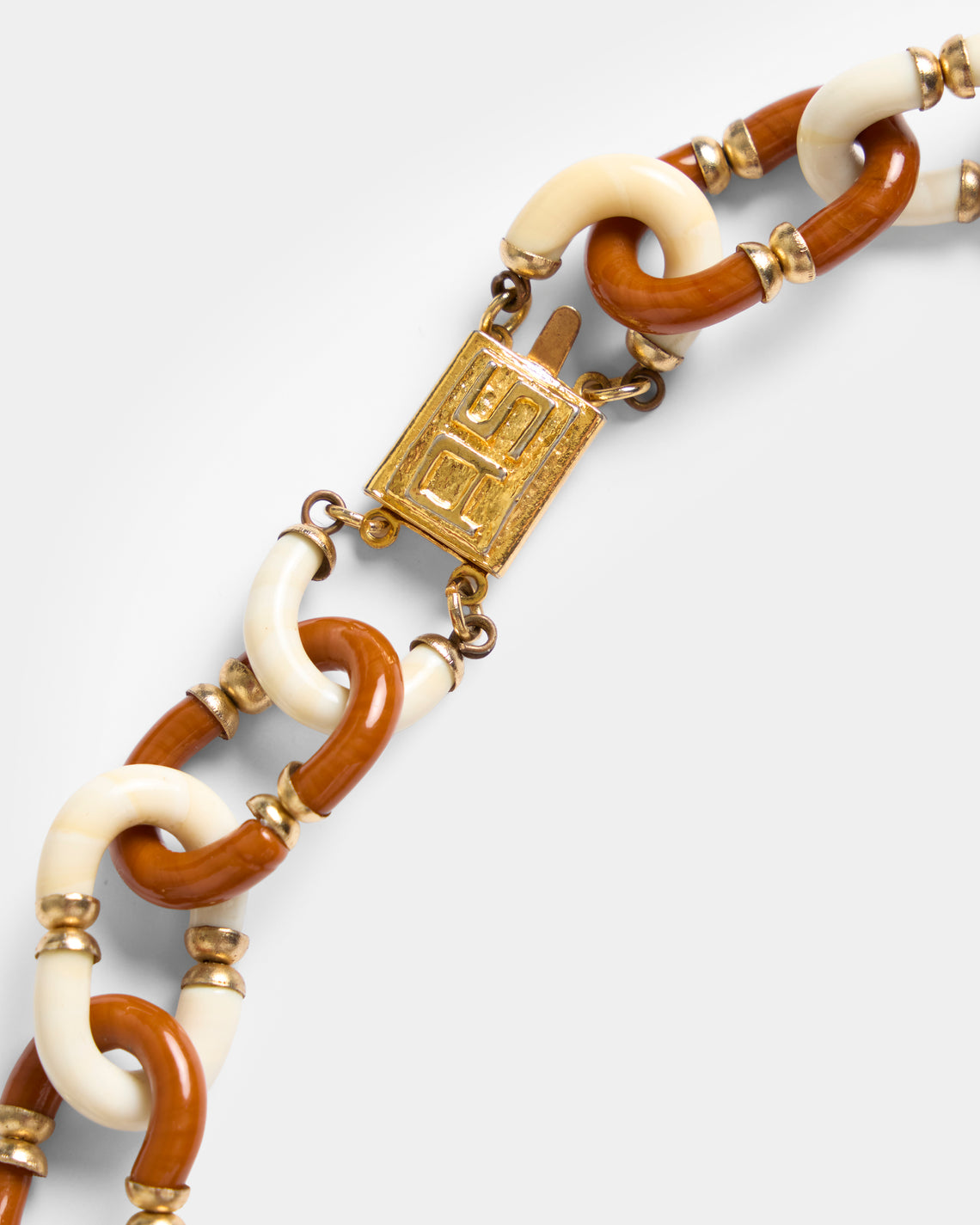 Mahnaz Collection - Women's Vintage 1960 Archimede Seguso Italian Glass and Metal Necklace - Brown - ABASK