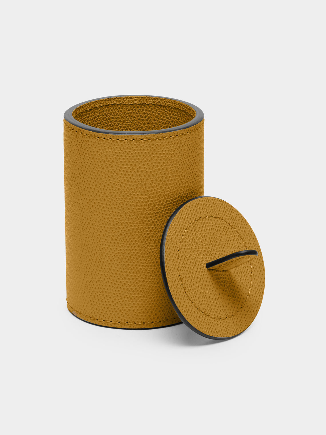 Giobagnara - Leather Cotton Buds Holder - Yellow - ABASK