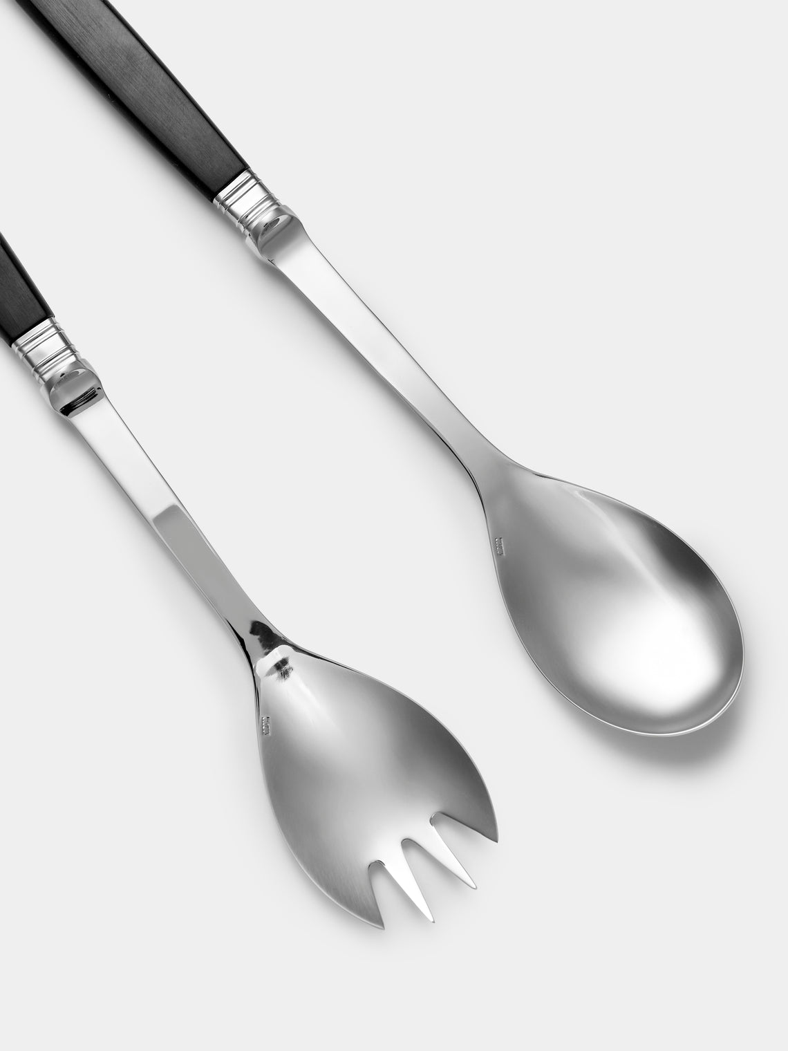 Alain Saint-Joanis - | Set of 2 | Empire Resin Salad Servers - Black - ABASK