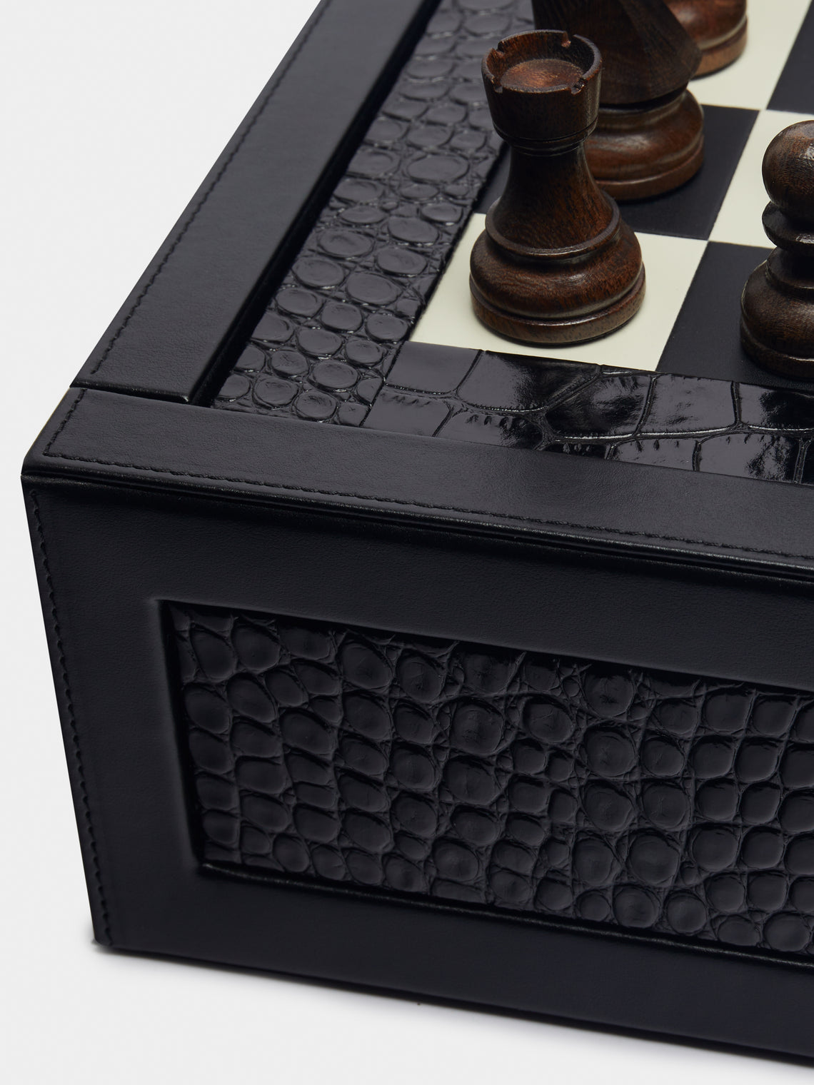Renzo Romagnoli - Leather Chess and Poker Games Compendium - Black - ABASK