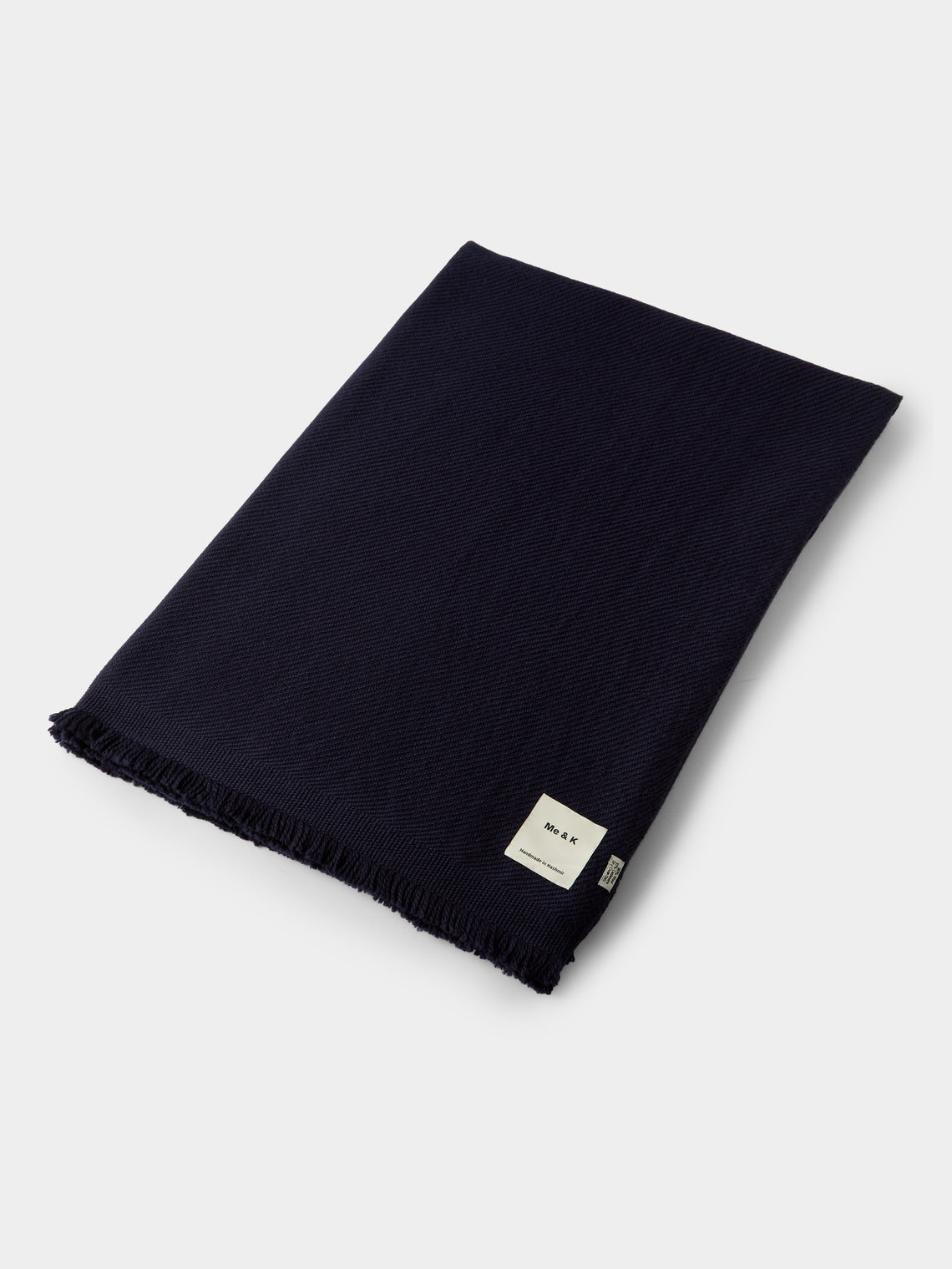 Me & K - Merino Wool and Cashmere King-Size Blanket (106in/2.7m) - Navy - ABASK