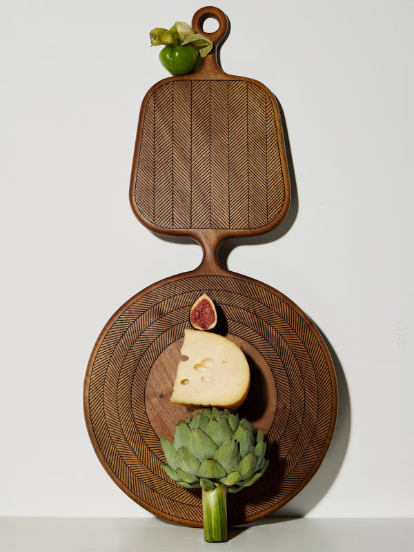 Lucas Castex - Hand-Carved Double-Faced Walnut Serving Board - Dark Brown - ABASK